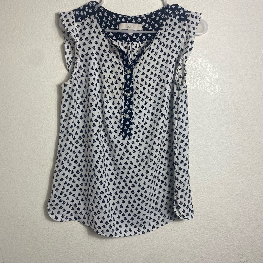 Loft Black and White Blouse Size:S